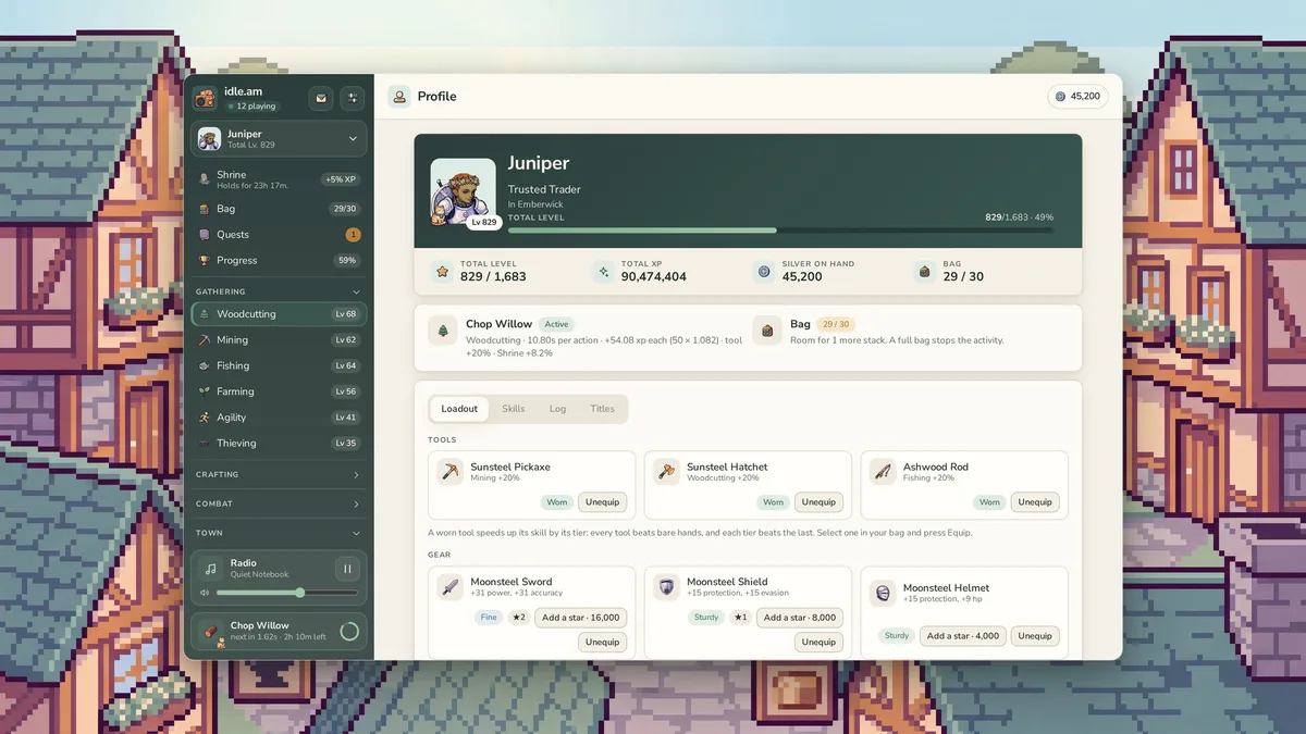 idle.am - lofi idle mmo — official gameplay screenshot 2